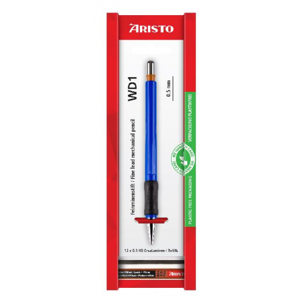 10 Stück Aristo Druckbleistift Feinminenstift WD1 0.50 blau, AR85105EB, Härte HB, 0,5mm, blau 9003182003686 Aristo