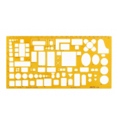 M&ouml;blierungsschablone Architekt 1:50, 300 x 150 mm, Tuschenoppen M&ouml;blierungsschablone 