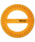 Contrast Vollkreis-Winkelmesser 360 Grad, Durchmesser 12cm, orange