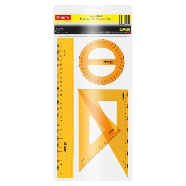Aristo Geometrie-Set Geocontrast 4-teilig transparent gelb