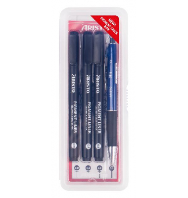 Fineliner-Set Creative&Draving, AR23539, schwarz (Schreibfarbe: schwarz), 0,05+0,4+0,8mm