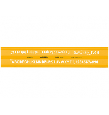 Schriftschablone gerade 5.0 mm DIN-14514, H-Profil, Mittelschrift