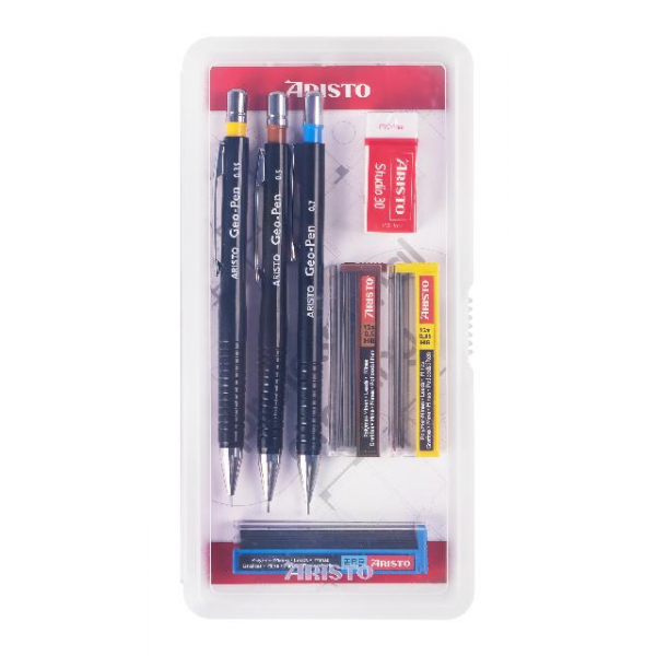 9003182850105 - Druckbleistift-Set Feinminenstift Geo-Pen 3er Set schwarz AR85010 Härte HB 035mm+05mm+07mm schwarz 9003182850105 Aristo