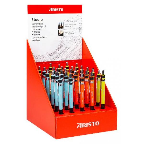 9003182859085 - Feinminenstift Studio 30er Display 05 mm HB farbig sort 9003182859085 Aristo