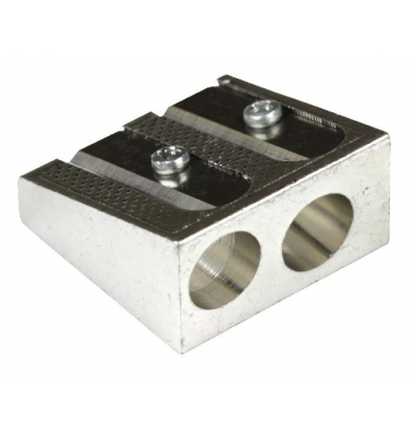 Farb- und Bleistiftspitzer doppelt, Metall, Keilform