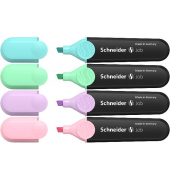 Textmarker Job Pastell, 507978, Etui, 4-farbig sortiert, 1-5mm Keilspitze