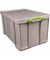 Aufbewahrungsbox Recycling 84RDG, 84 Liter mit Deckel, für A4 Ordner, außen 710x440x380mm, Kunststoff taubengrau