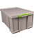 Aufbewahrungsbox Recycling 64RDG, 64 Liter mit Deckel, für A4 Ordner, Hängemappen, außen 710x440x310mm, Polypropylen, 100 % recy
