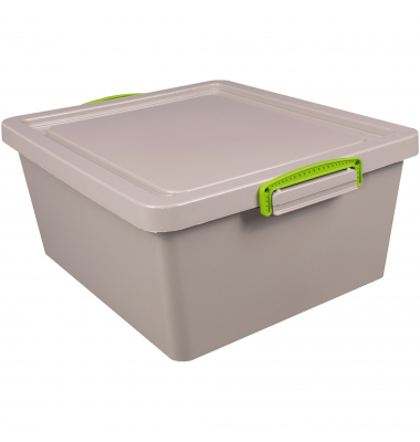 Aufbewahrungsbox Recycling Economie 17.5-NST-RDG, 17,5 Liter mit Deckel, außen 460x383x195mm, Polypropylen, 100 % recycelt taube