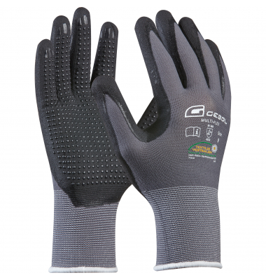 Arbeitshandschuhe MULTI FLEX, Nitril-Mikroschaum, grau, Größe 8 / M