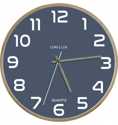 Unilux BALTIC Wanduhr hellblau Ø 30,5 cm, mit Rahmen und Zeigern aus