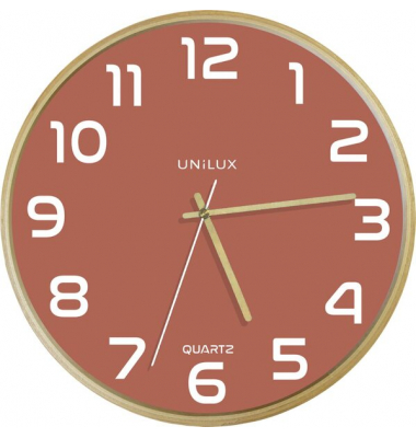 Unilux BALTIC Wanduhr rosa, Ø 30,5 cm, mit Rahmen und Zeigern aus