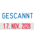 Mini-Datumstempel GESCANNT 4850l9 Abdruck: blaurot 25x12mm