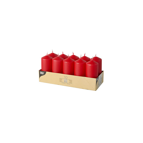 4002911179185 - Stumpenkerzen 17918 rot 90x40mm (HxØ) ca 9 Stunden Brenndauer 4002911179185 10 Stück 4002911179185 - Stumpenkerzen 17918 rot 90x40mm (HxØ) ca 9 Stunden Brenndauer 4002911179185 10 Stück
