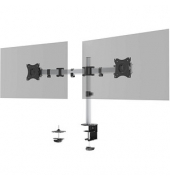 Monitor-Halterung SELECT 509523 silber für 2 Monitore, Tischklemme, Tischbohrung