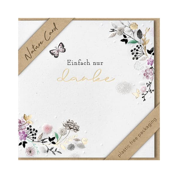 3 x BSB Danke Karte Nature Card - inkl. Umschlag.