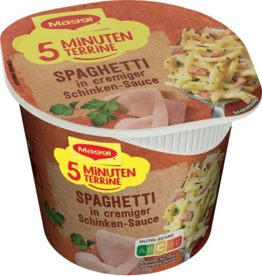 5 Minuten Terrine Spaghetti mit Schinkensoße, Nettofüllmenge