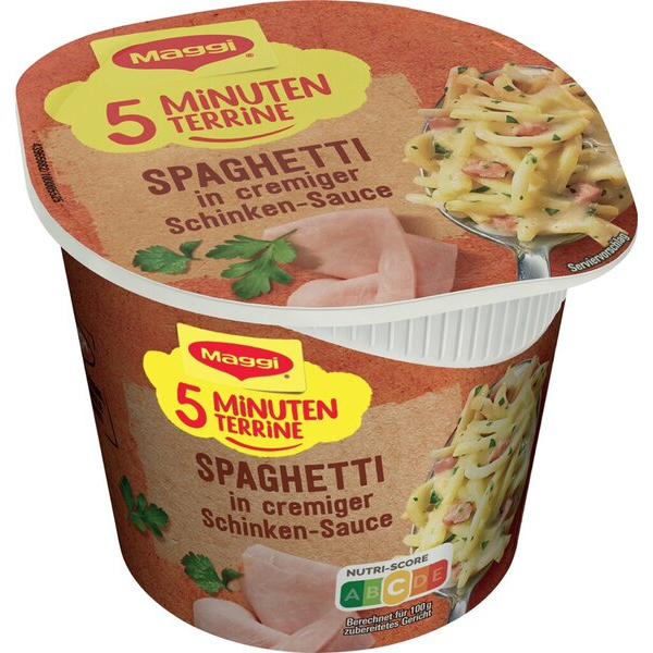 Nestlé 5 Minuten Terrine Spaghetti mit Schinkensoße, Nettofüllmenge 4005500339458 Nestlé