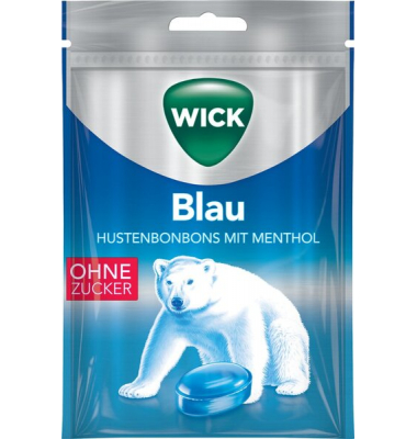WICK BLAU Hustenbonbon mit Menthol 72 g, ohne Zucker
