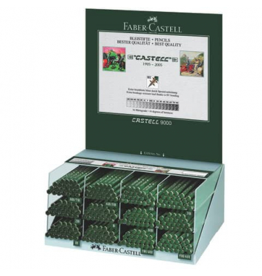 Bleistift-Set Castell 9000 im Display, 119061, Härte 12x sortiert, grün