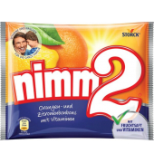 Nimm 2 BonBon, 240 g, mit Orange und Zirtone gefüllte Fruchtbonbons