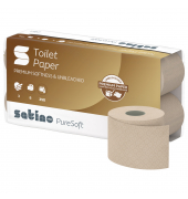 Toilettenpapier Satino PureSoft 076980, 3-lagig, soft beige, 250 Blatt / Rolle,
