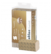 Falthandt&uuml;cher Satino PureSoft 277540, 24x23cm, 2-lagig, Zickzack (V-Falz), soft beige, Recyclingpapier