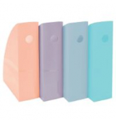 Stehsammler MAG-CUBE Aquarel 18296SETD, A4+, korallenrot/malve/pastellgrün/pastellblau, Polystyrol, 82mm