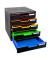Schubladenbox Modulo 301914D schwarz/bunt 5 Schubladen geschlossen