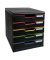 Schubladenbox Modulo 301914D schwarz/bunt 5 Schubladen geschlossen