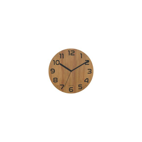 Wanduhr 30 cm Bambus-Ziffernblatt schwarze Ziffern lautlos 3595560030415 UNILUX