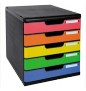 Schubladenbox 301798D Modulo, 5 Schubladen, A4, bunt