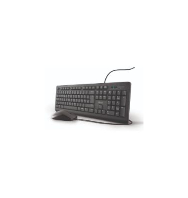 Set Tastatur und Maus TKM-250, kabelgebunden, leise, schwarz