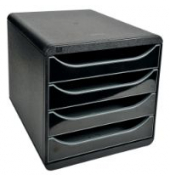 Schubladenbox Bigbox, 4 Schubladen, glänzend schwarz