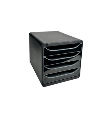Schubladenbox Bigbox, 4 Schubladen, glänzend schwarz