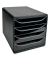 Schubladenbox Bigbox, 4 Schubladen, glänzend schwarz