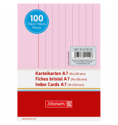 Karteikarten 102270120 rot A7 liniert 190g 