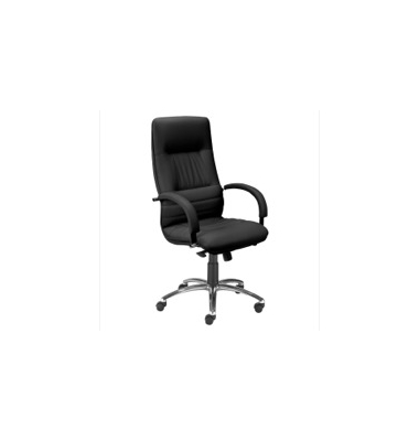 Managemen Sessel Optimum, hohe Rückenlehn Echtleder, schwarz