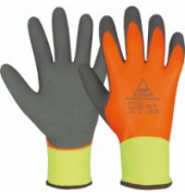 Winter-/Montagehandschuh SuperFlex Thermo+, Latex, Latexschaum, neon gelb/neon orange/grau, Größe 8 / M
