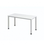 Schreibtisch VHS, 68,5-81cm (H), 140x67cm (BxT), rechteckig, wei&szlig; / grau