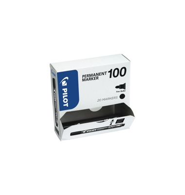 Permanentmarker 100, 4010001P20, Pack, schwarz, 1mm Rundspitze