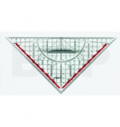 Geometriedreieck 10151, Hypotenusenl 250mm, mit Griff, transparent