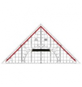 Geometriedreieck M+R 23230100, Hypotenuse 220mm, mit Griff, transparent