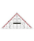 Geometriedreieck M+R 23230100, Hypotenuse 220mm, mit Griff, transparent