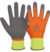 Montagehandschuhe SuperFlex +, Latex, Latexschaum, orange/gelb/grau, Größe 9 / L