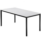 Besprechungstisch D-Serie, 72cm (H), 160x80cm (BxT), 6 Personen, rechteckig, grau / schwarz