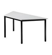 Besprechungstisch VDQTR/5/D, 72cm (H), 160x69cm (BxT), Trapezform, grau / schwarz