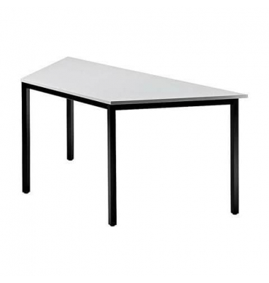 Besprechungstisch VDQTR/5/D, 72cm (H), 160x69cm (BxT), Trapezform, grau / schwarz