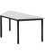 Besprechungstisch D-Serie, 72cm (H), 160x69cm (BxT), Trapezform, grau / schwarz