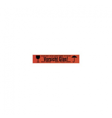 Packband Vorsicht Glas rot/schwarz